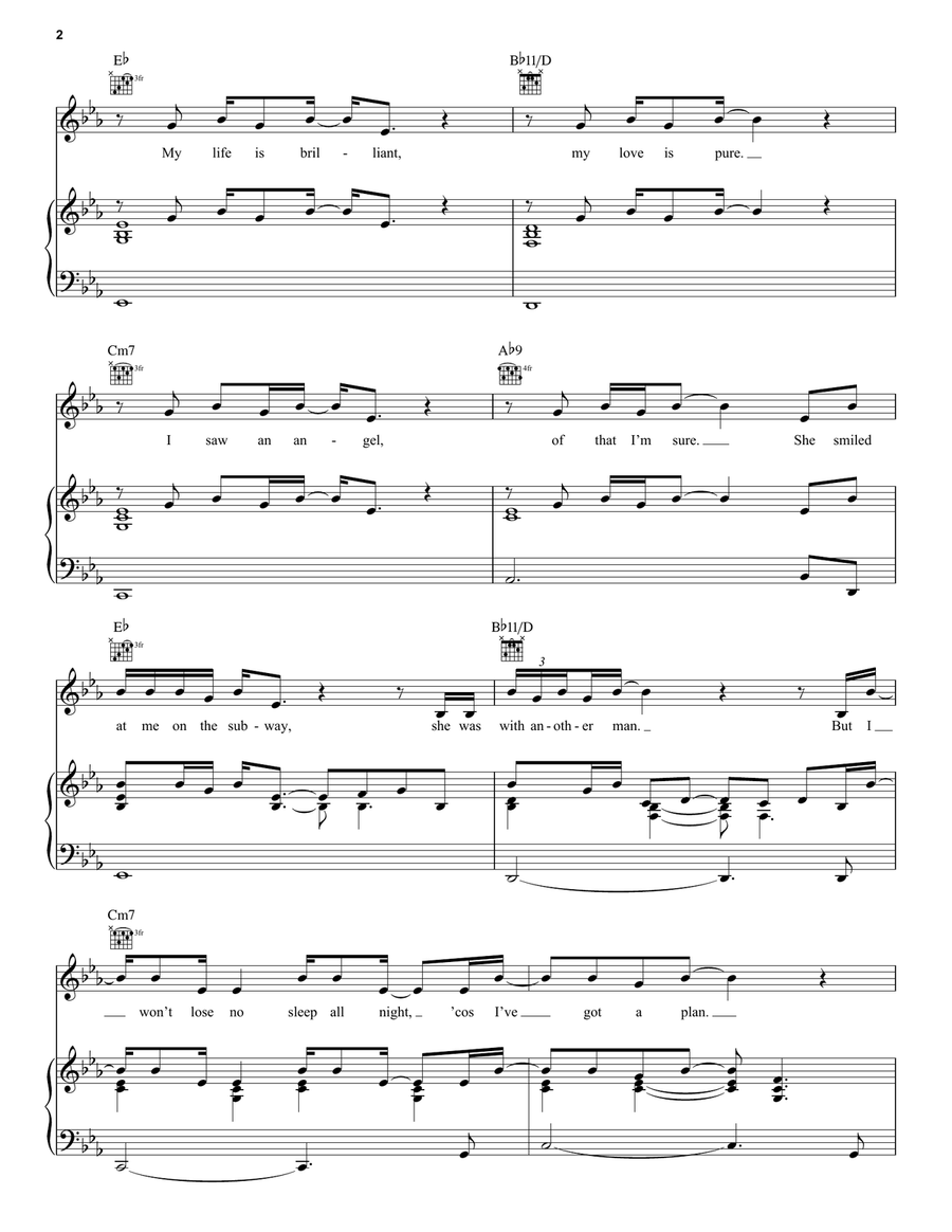 You're Beautiful Piano, Vocal, Guitar scores gallery preview page 2