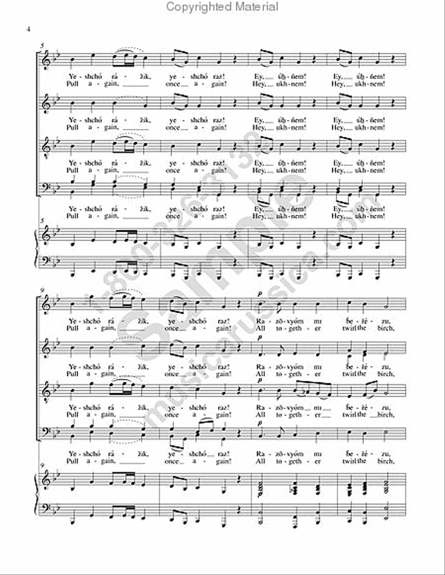 Song of the Volga Boat-Men 4-Part scores gallery preview page 3