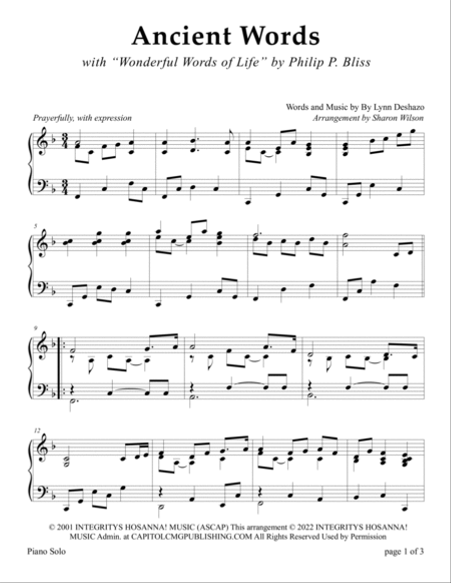 Ancient Words Piano Solo scores gallery preview page 3