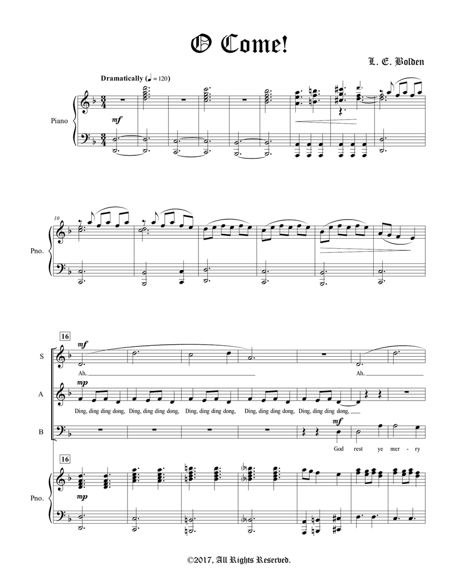 O Come! O Come! 4-Part scores gallery preview page 3