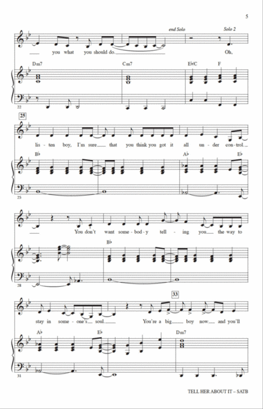 Tell Her About It (arr. Jack Zaino) 4-Part scores gallery preview page 3