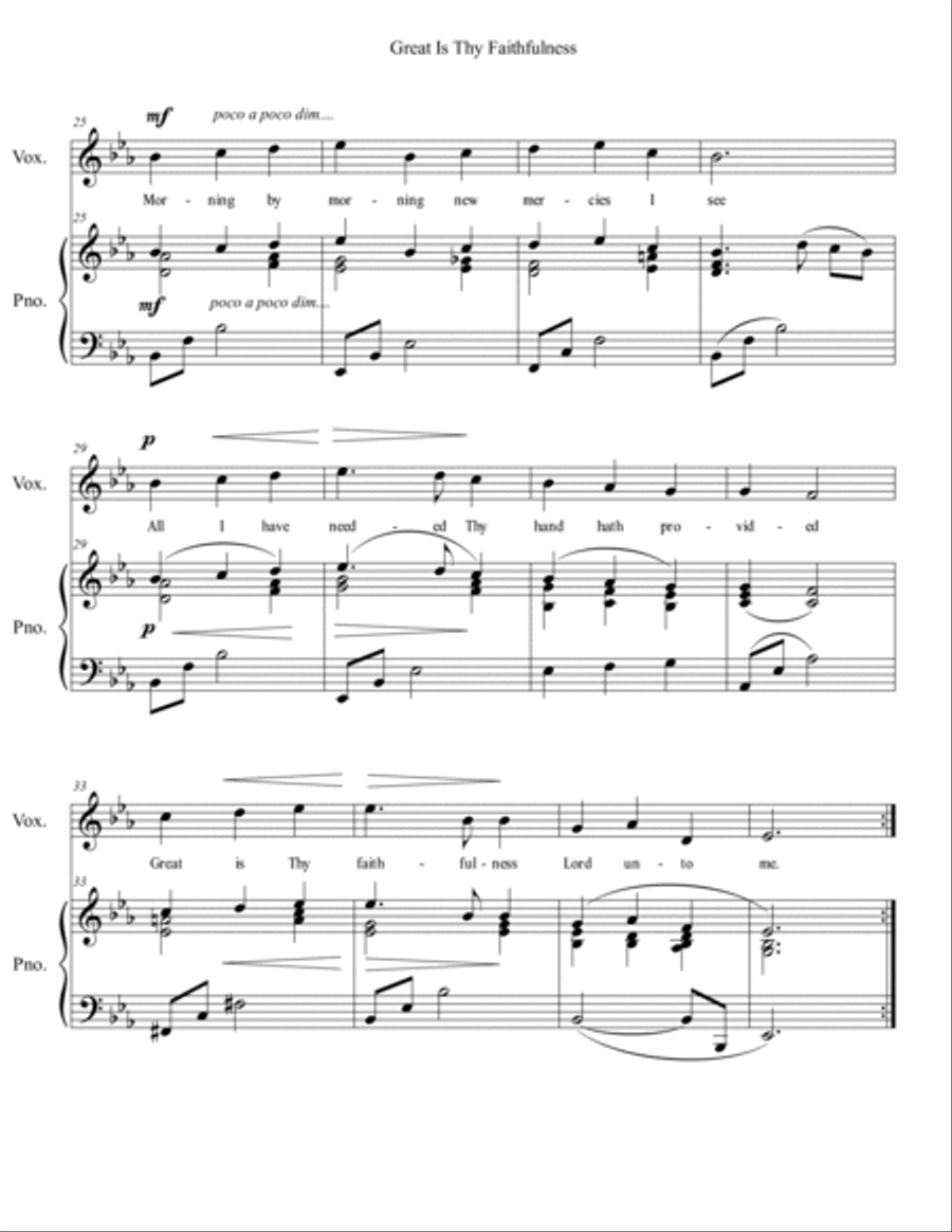 Great Is Thy Faithfulness Voice scores gallery preview page 4