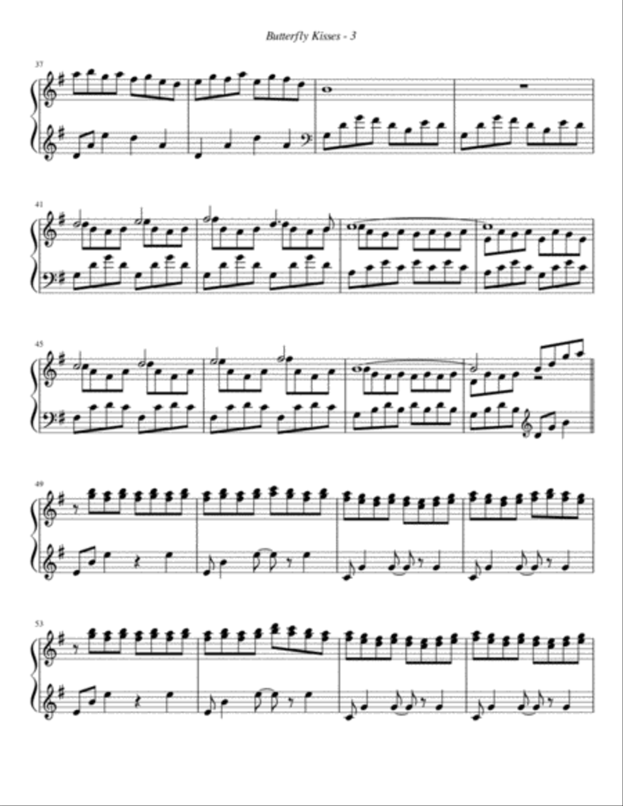 Butterfly Kisses Piano Solo scores gallery preview page 3