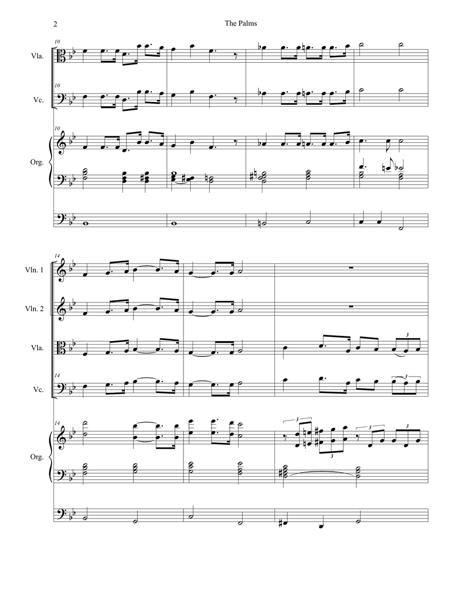 The Palms (String Quartet and Organ) String Quartet scores gallery preview page 2
