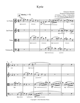 Kyrie (Durante) (String Quartet - 2 Violins, 1 Viola, 1 Cello)