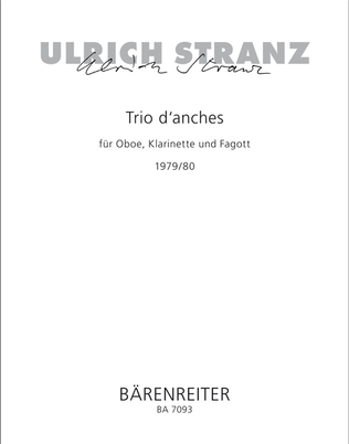Book cover for Trio d'anches für Oboe, Klarinette und Fagott (1979/1980)