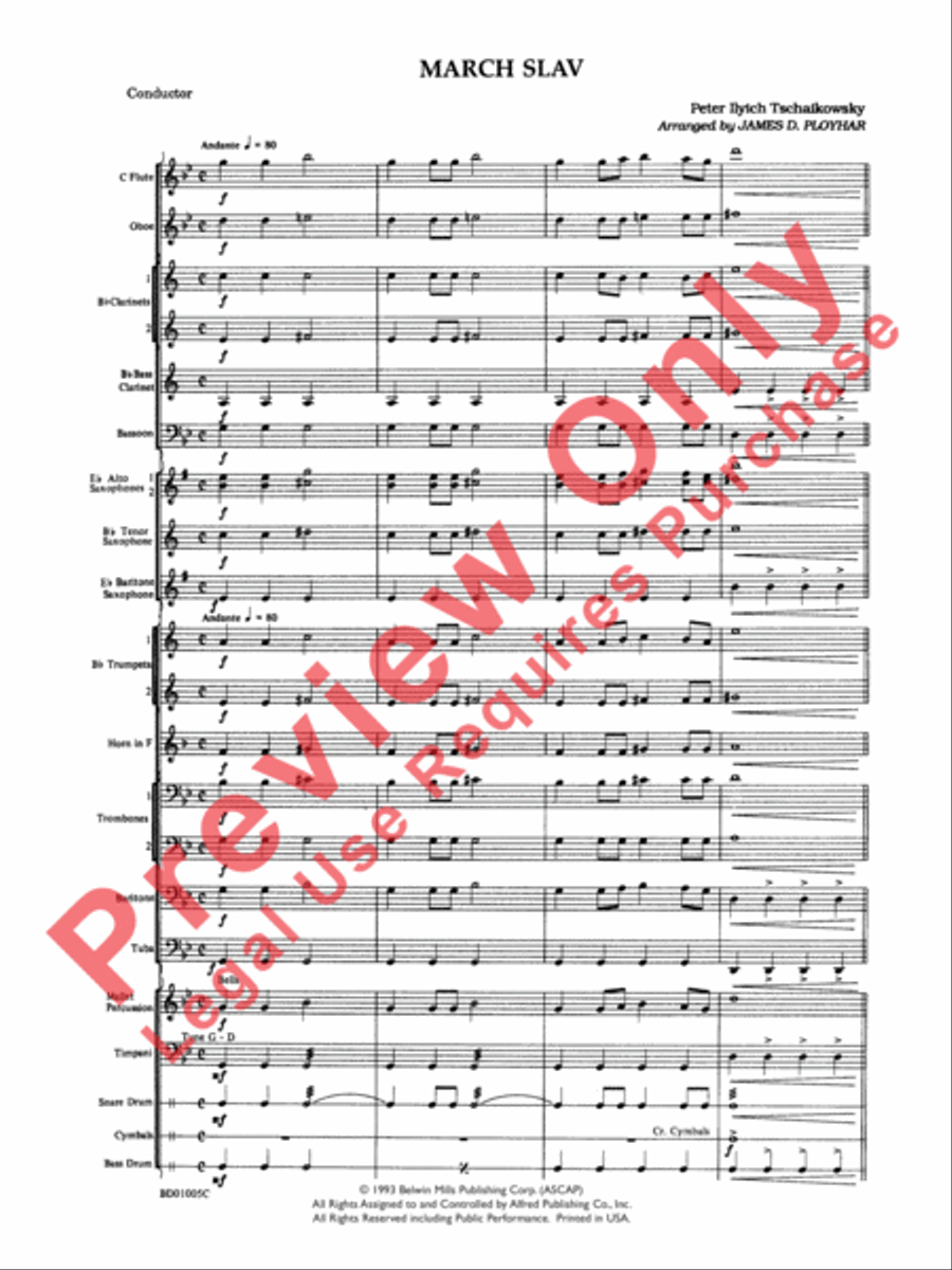 March Slav Concert Band scores gallery preview page 3