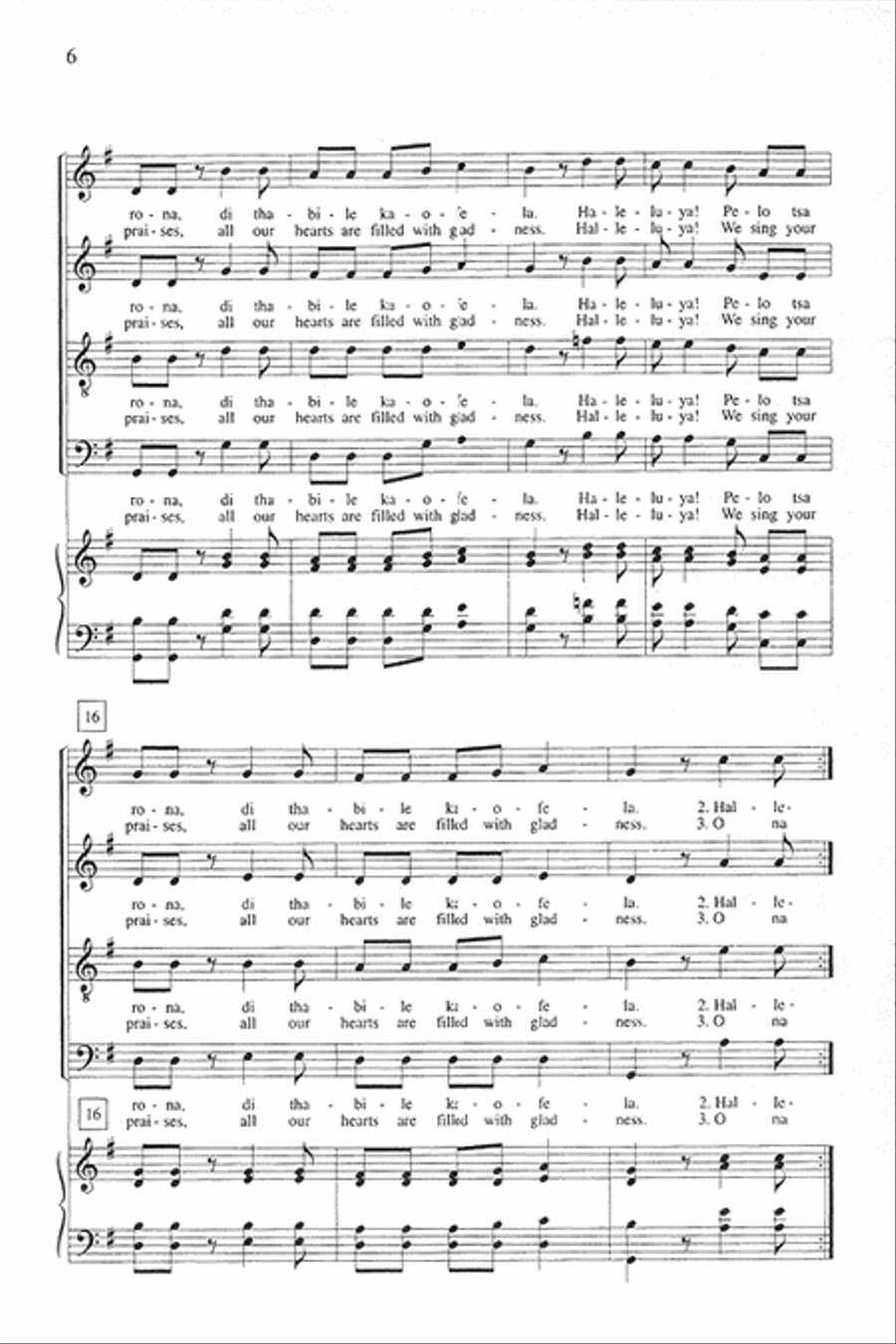 South African Praises (Medley) 4-Part scores gallery preview page 5