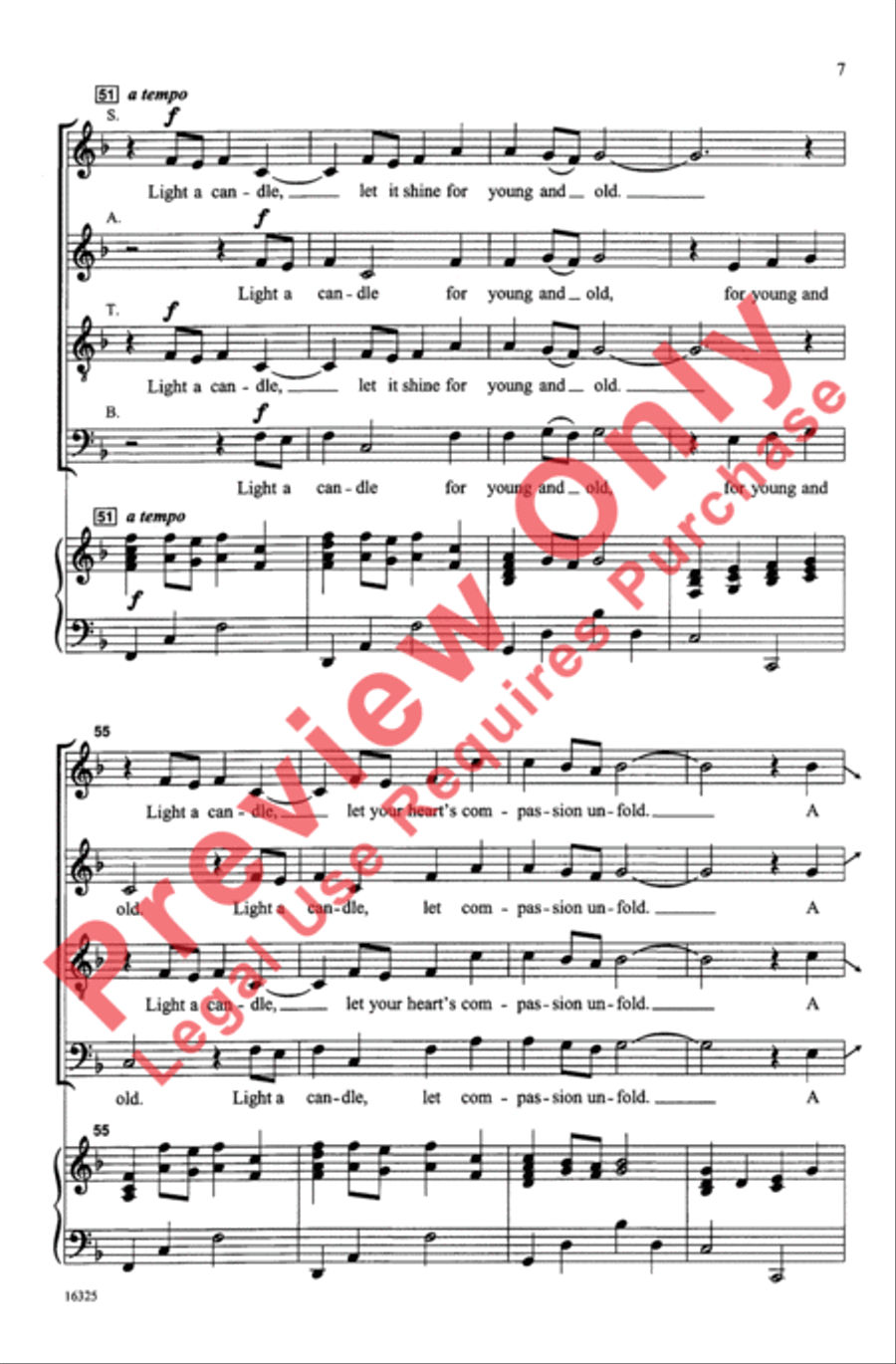 Light a Candle Light a Candle 4-Part scores gallery preview page 7