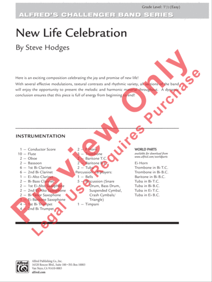 New Life Celebration New Life Celebration Concert Band scores gallery preview page 2