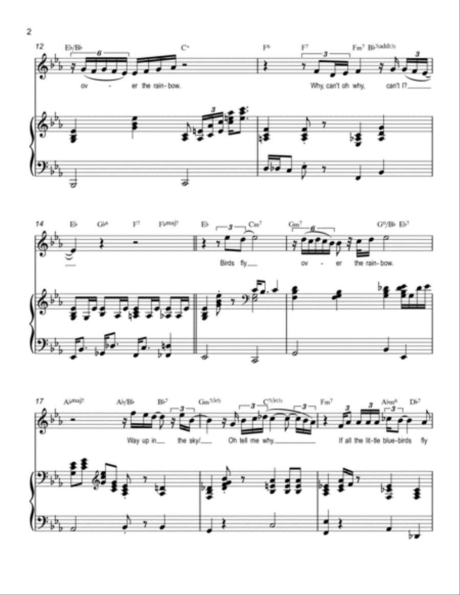Somewhere Over The Rainbow Voice scores gallery preview page 2