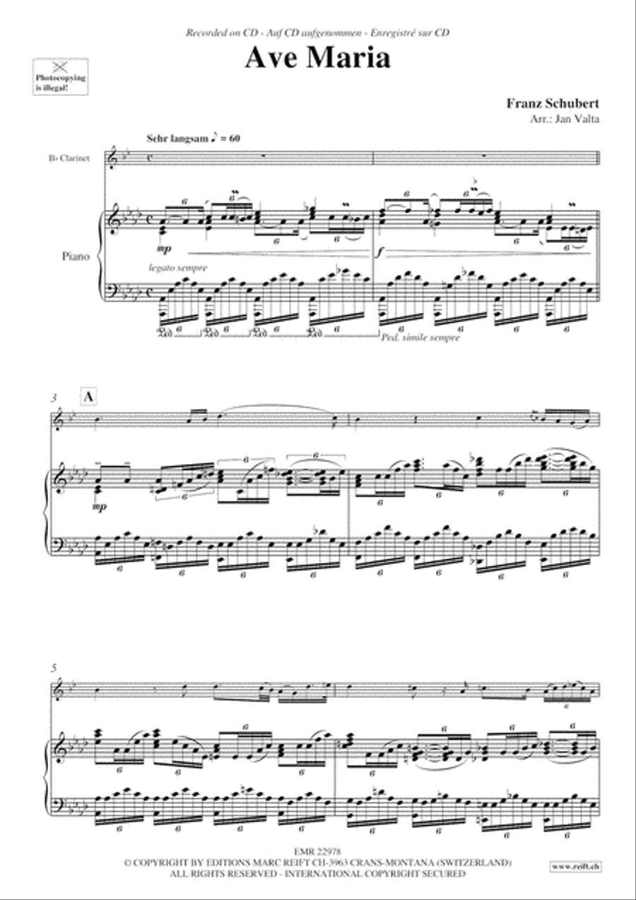Ave Maria Clarinet Solo scores gallery preview page 4