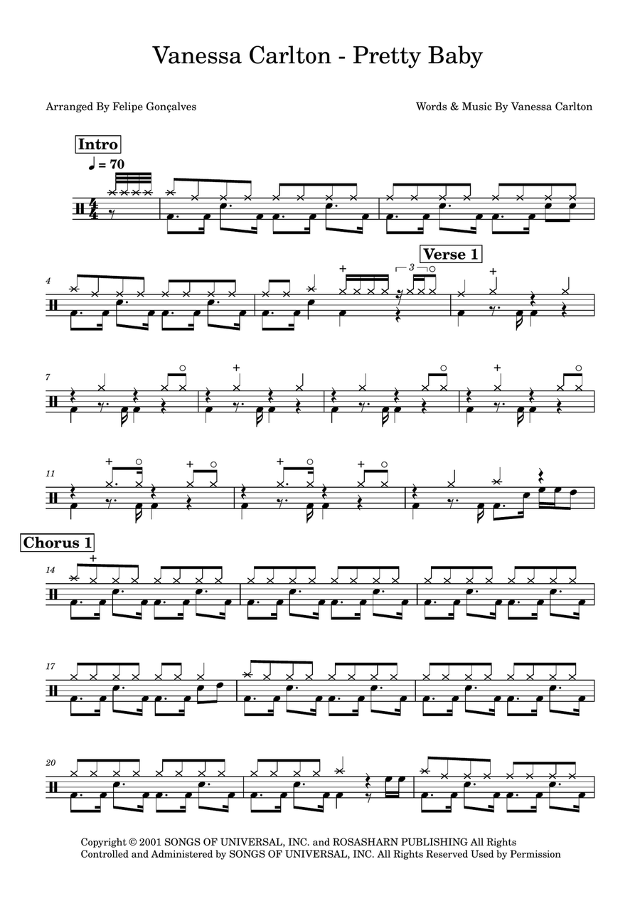 Pretty Baby Drum Set scores gallery preview page 1