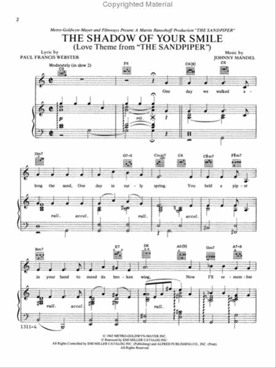The Shadow of Your Smile (from The Sandpiper) Small Ensemble scores gallery preview page 2