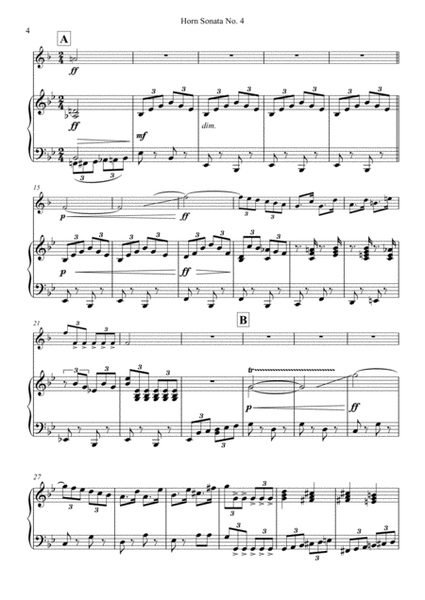 Horn Sonata No. 4 (Complete) - French Horn and Piano image number null