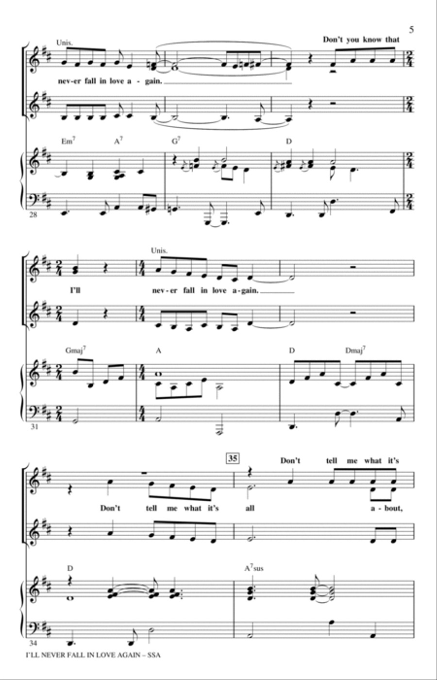 I'll Never Fall In Love Again (arr. Ed Lojeski) SSA scores gallery preview page 4