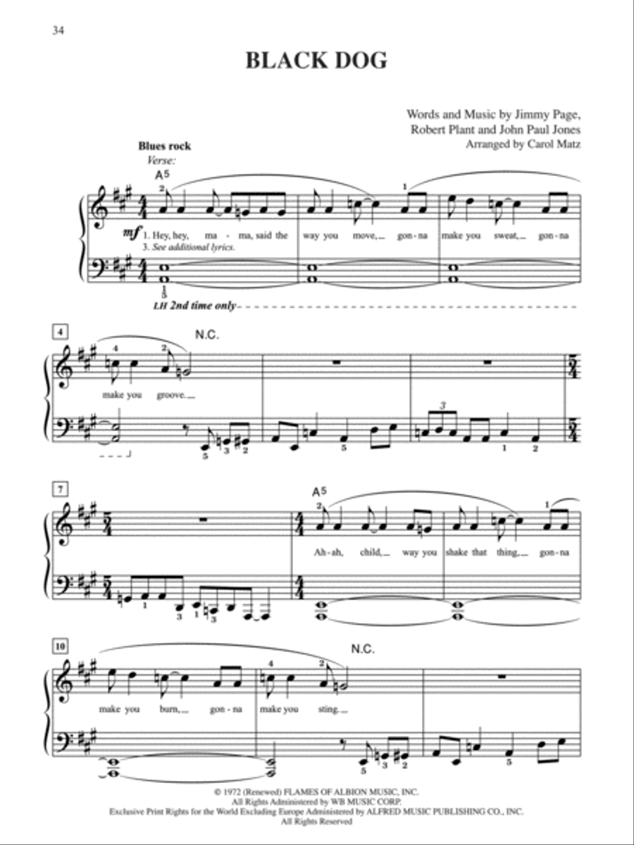 Led Zeppelin -- Selections from Mothership Easy Piano scores gallery preview page 4