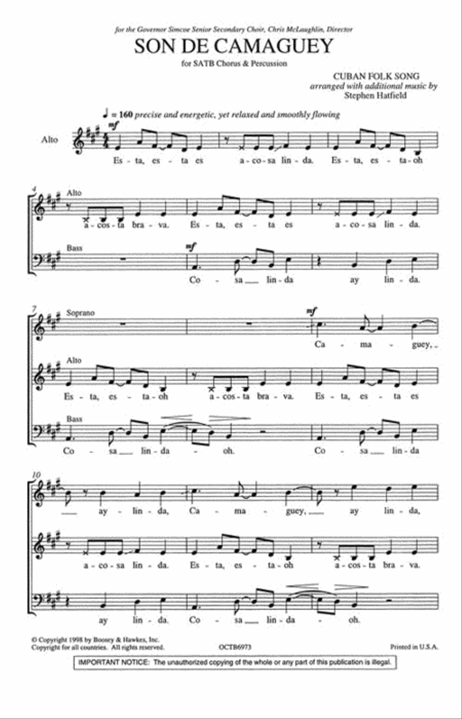 Son de Camaguey Son de Camaguey 4-Part scores gallery preview page 2