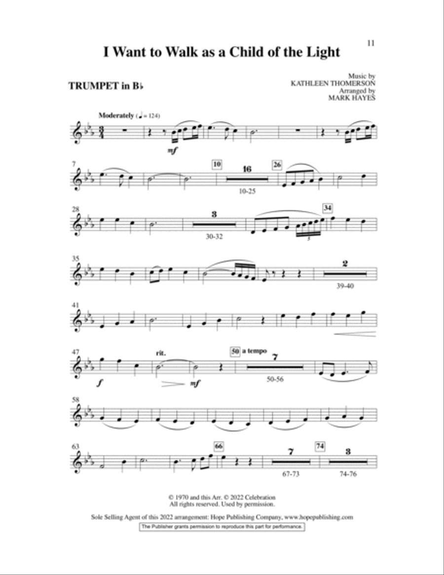 I Want to Walk as a Child of the Light 3-Part scores gallery preview page 11