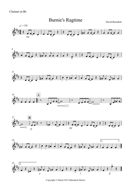 Burnie's Ragtime for School Wind Band image number null