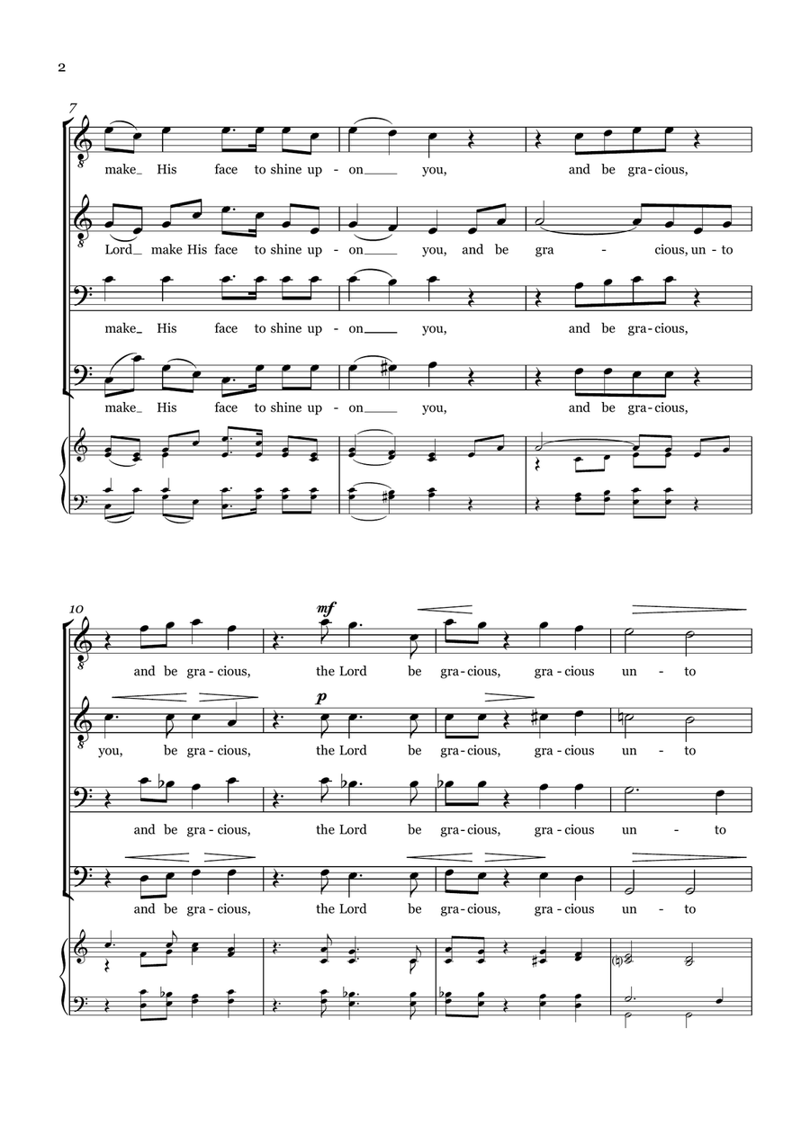 The Lord Bless You and Keep You - Peter C. Lutkin - For Men's Choir TTBB scores gallery preview page 3