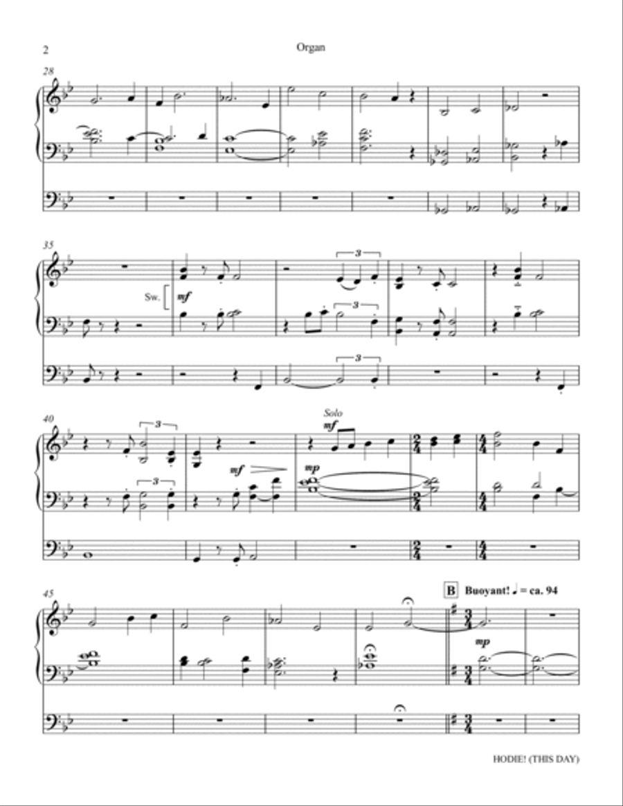 Hodie (This Day) - Organ Hodie (This Day) - Organ Choir scores gallery preview page 2