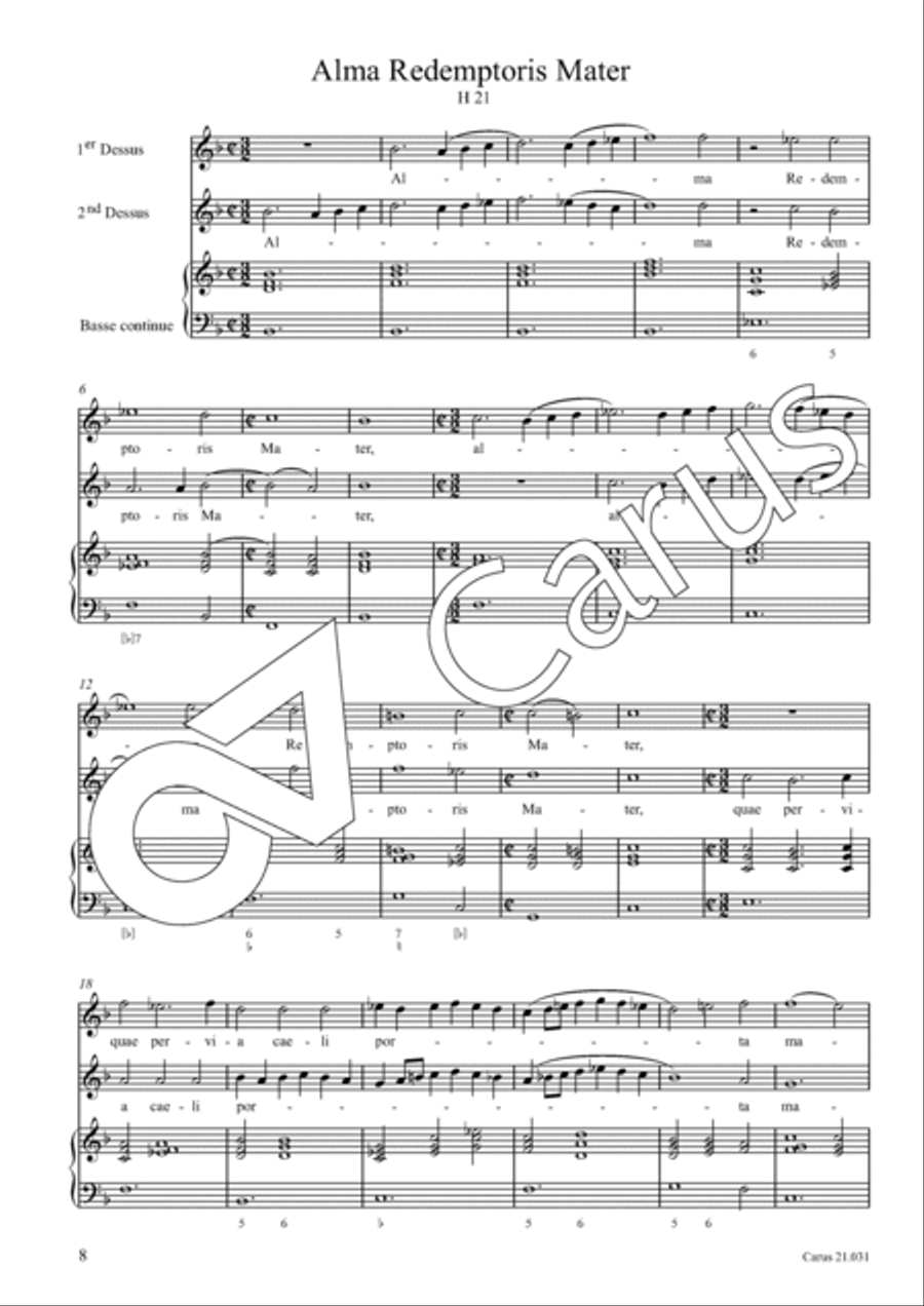 Quatre Antiennes a la Vierge pour deux dessus Soprano Voice scores gallery preview page 9