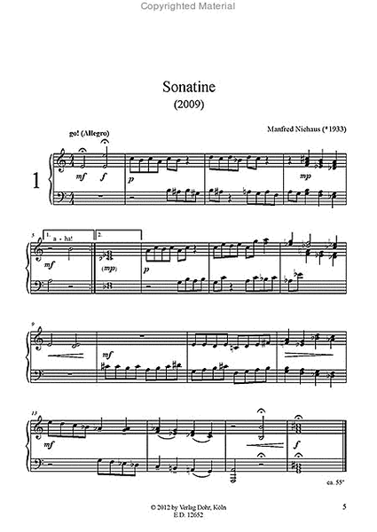 Sonatine und "1 2 3 4 7" für Klavier (2009)