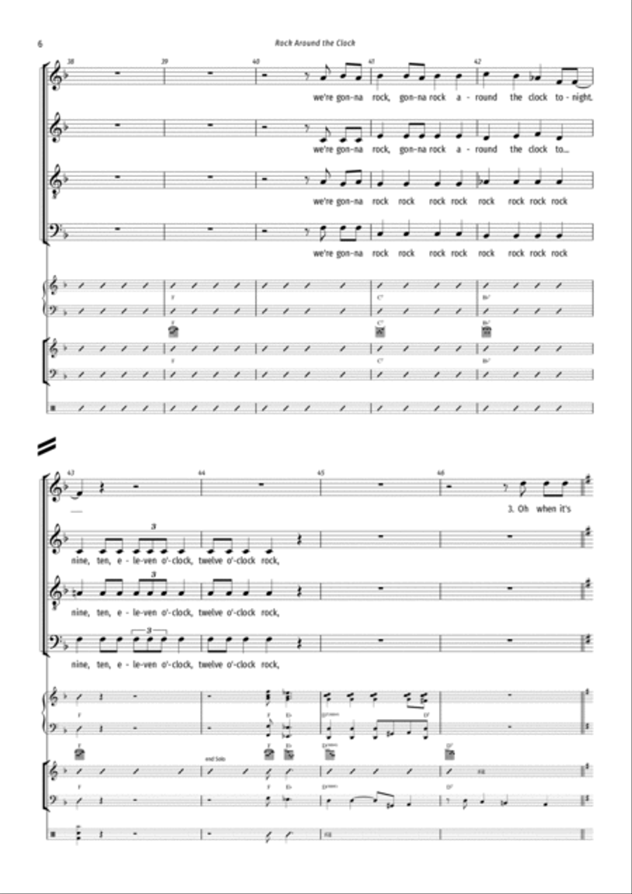 Rock Around The Clock 4-Part scores gallery preview page 6