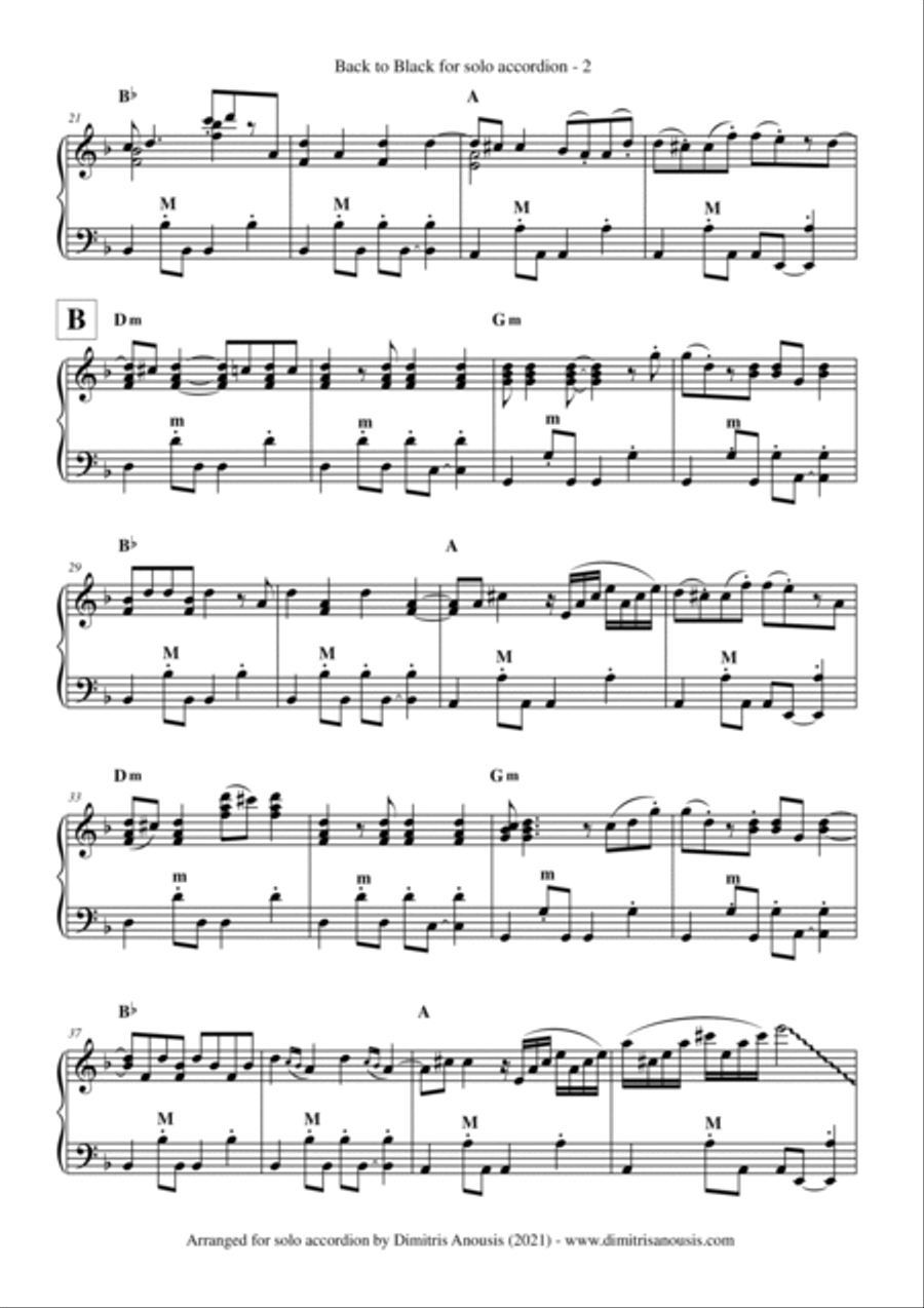 Back To Black Accordion scores gallery preview page 4