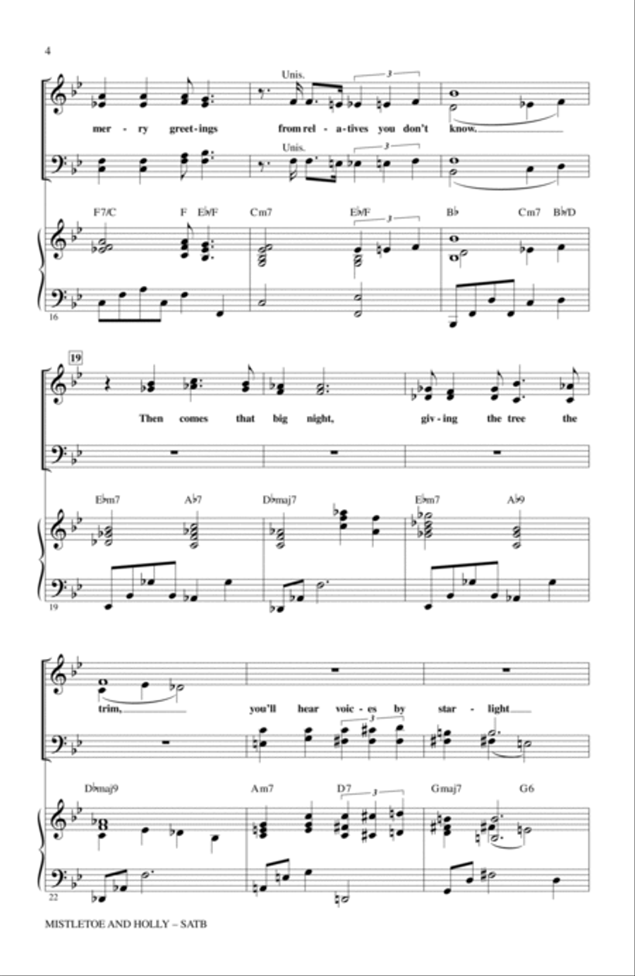Mistletoe And Holly 4-Part scores gallery preview page 3