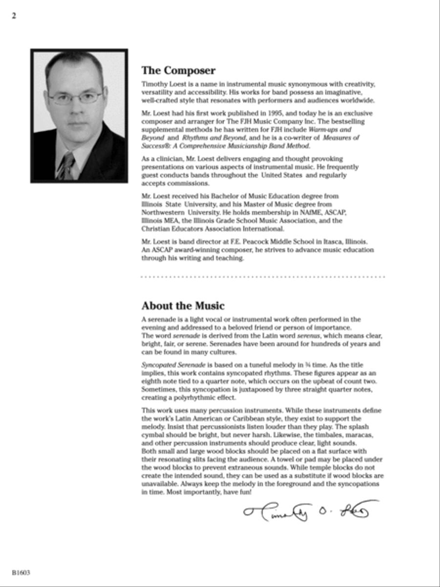 Syncopated Serenade: Score Concert Band scores gallery preview page 2