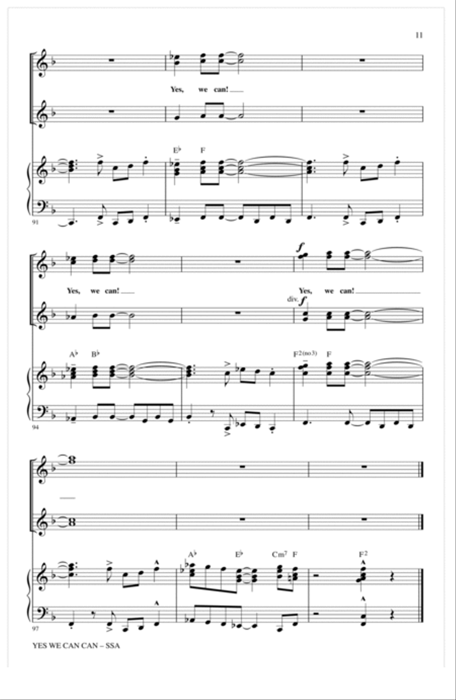 Yes We Can Can (arr. Kirby Shaw) SSA scores gallery preview page 10