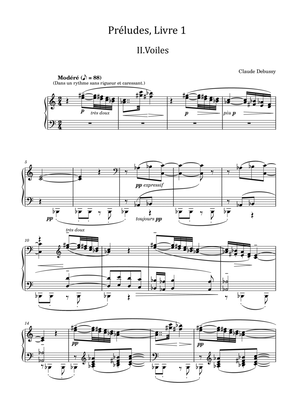 Book cover for Debussy Preludes, Livre 1, L.117 No. 2, Voiles - For Piano Solo Original