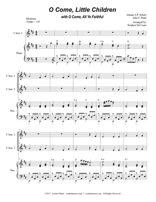 O Come, Little Children (with "O Come, All Ye Faithful") (Duet for C-Instruments)