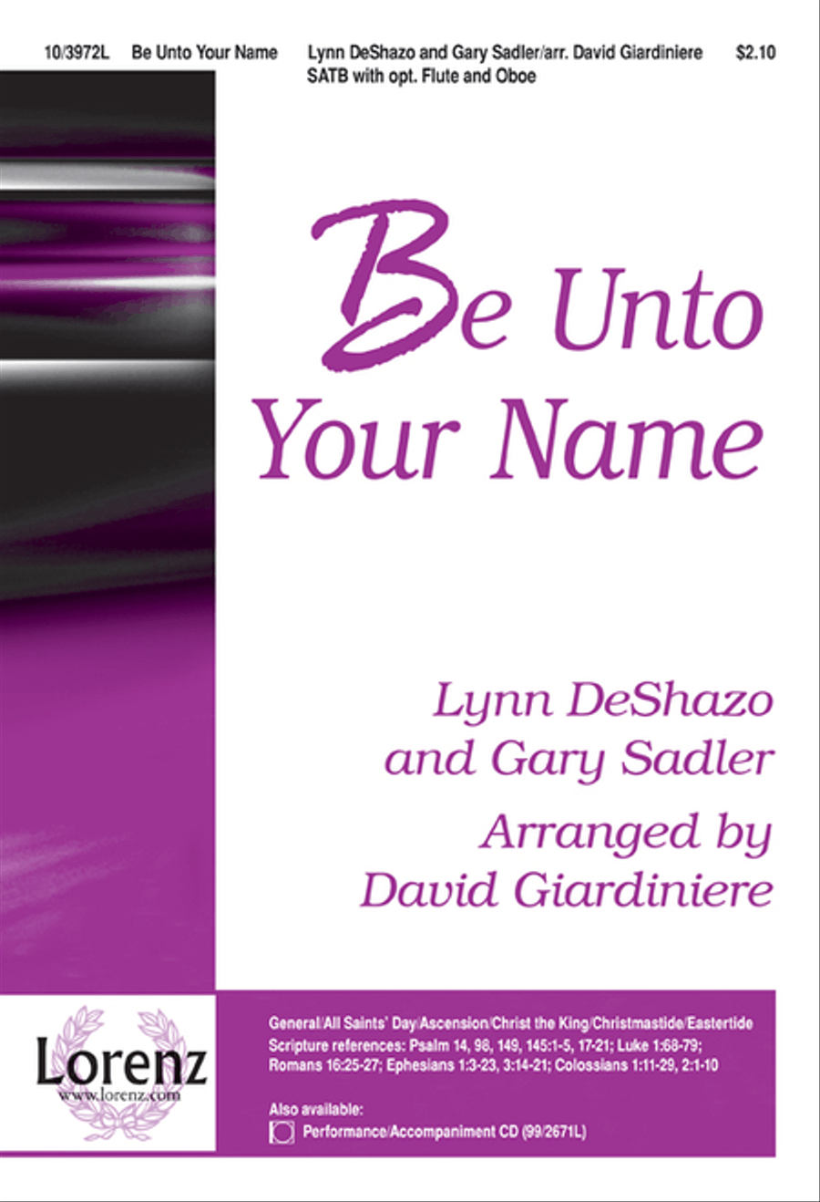 Be Unto Your Name 4-Part scores gallery preview page 1