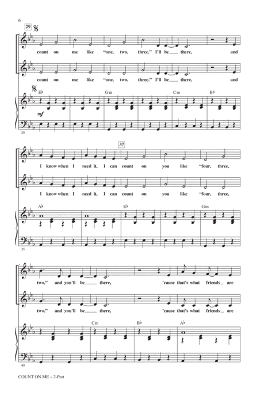 Count On Me (arr. Janet Day) 2-Part scores gallery preview page 4