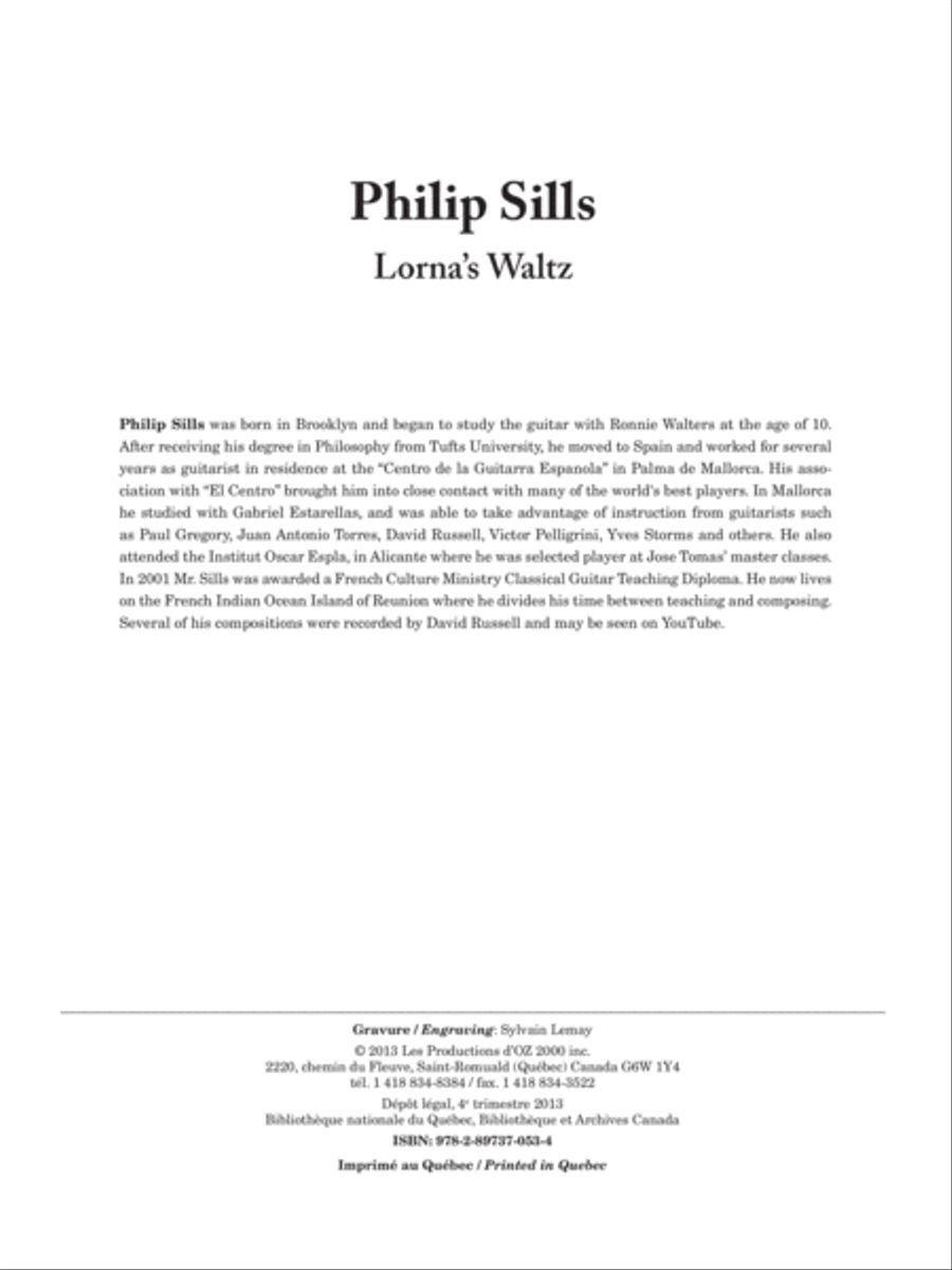 Lorna's Waltz Classical Guitar scores gallery preview page 1