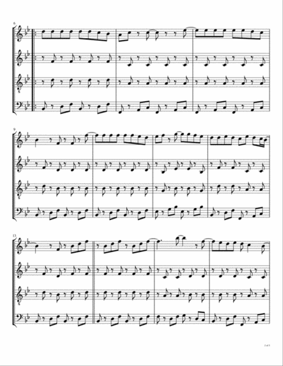Ob-la-di, Ob-la-da Woodwind Quartet scores gallery preview page 3
