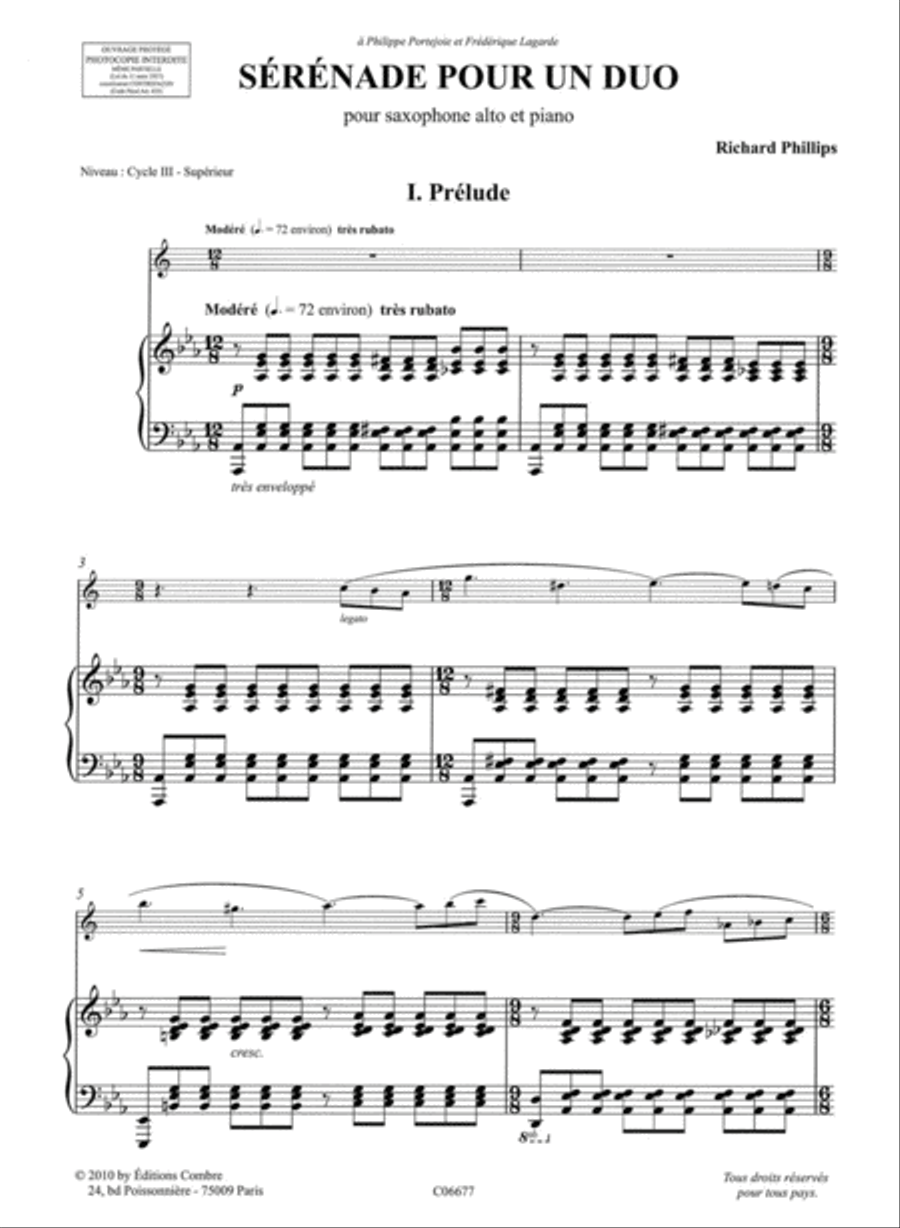Serenade pour un duo Serenade pour un duo Alto Saxophone scores gallery preview page 2