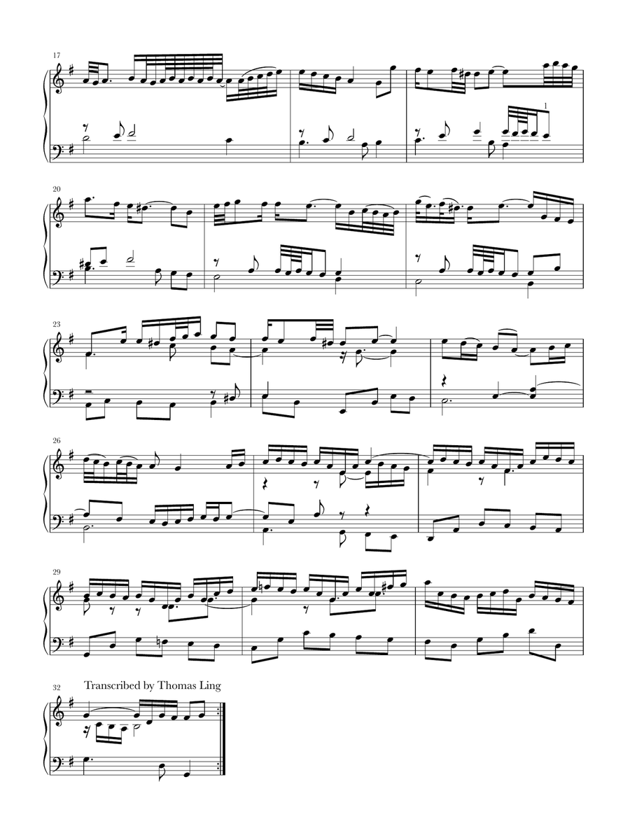 Aria - from Goldberg Variations - transcription from Glenn Gould’s interpretation Piano Solo scores gallery preview page 2