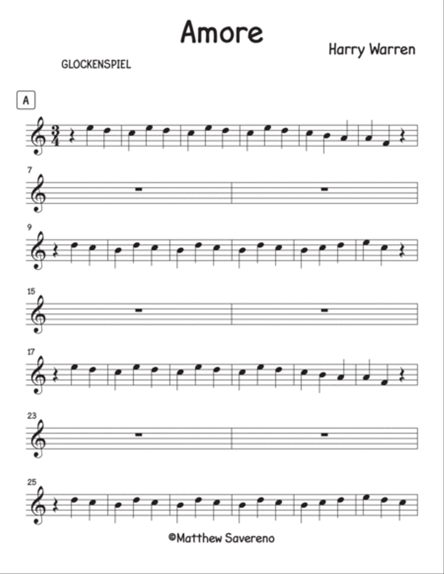 That's Amore (that's Love) Orff Instrument scores gallery preview page 6