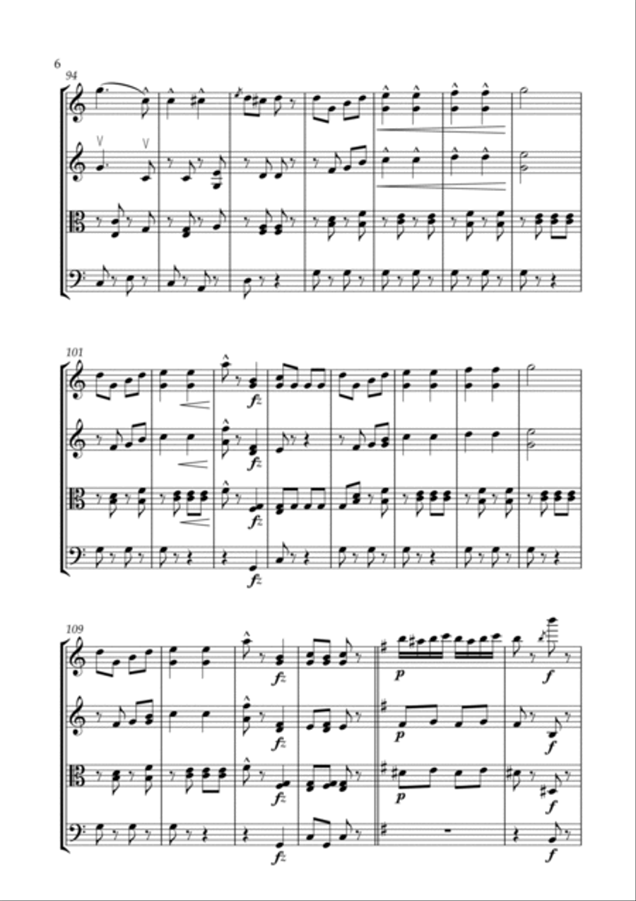 Éljen a Magyar! String Quartet scores gallery preview page 6