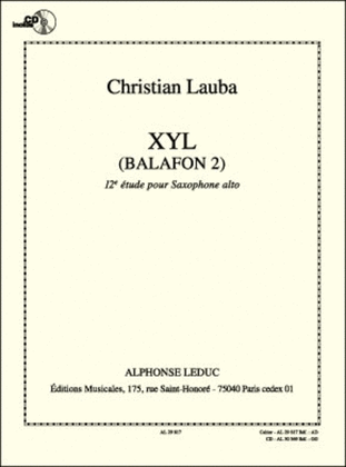 Xyl Balafon 2, 12th Study For Alto Saxophone Avec Cd Al30369