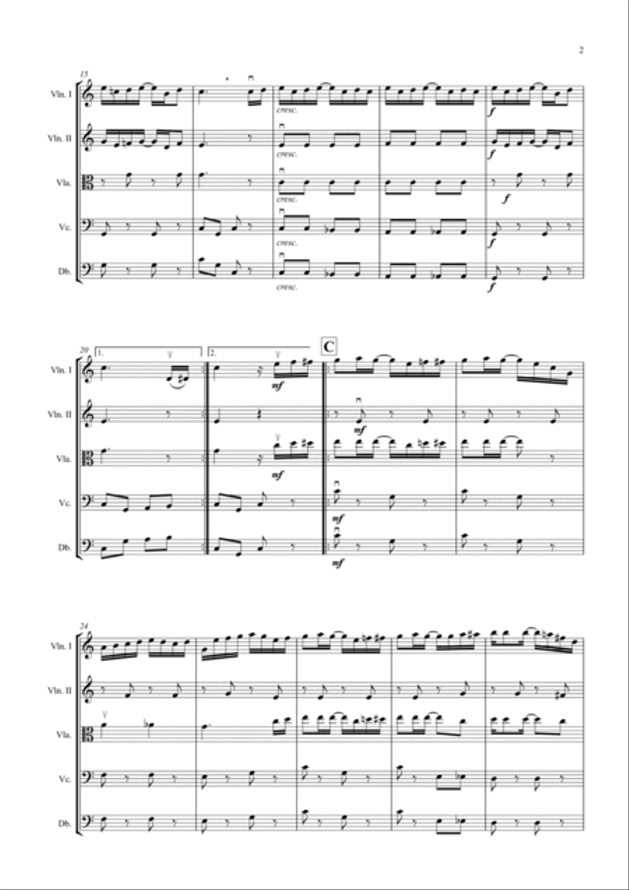 The Entertainer, by Scott Joplin String Orchestra scores gallery preview page 3