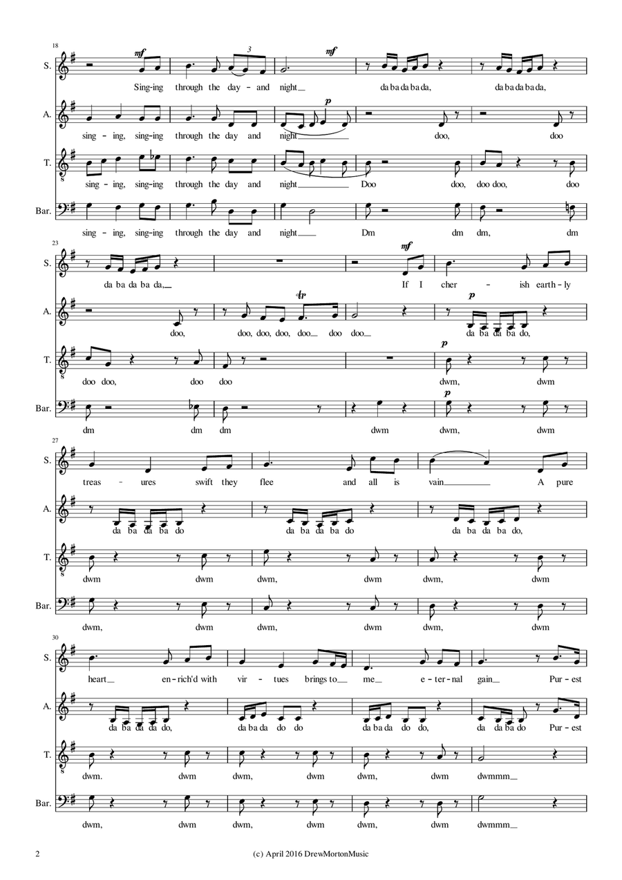 Calon Lan (English words) 4-Part scores gallery preview page 2