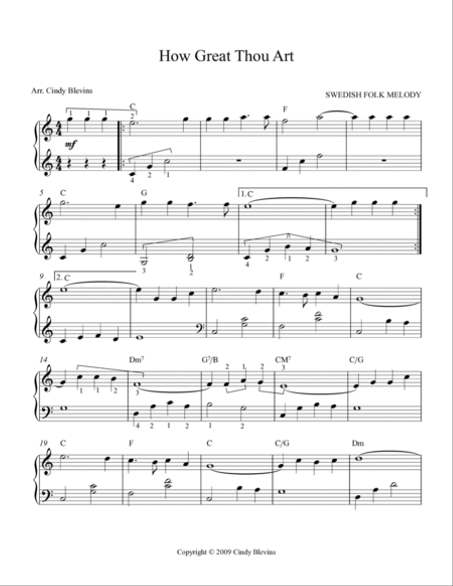 How Great Thou Art, for Easy Harp Harp scores gallery preview page 2