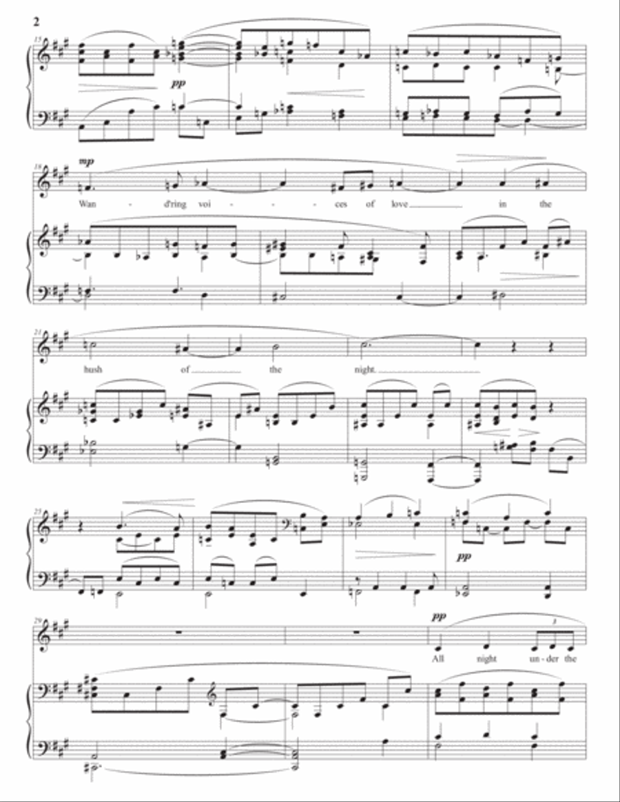 GURNEY: All night under the moon (transposed to F-sharp minor) Voice scores gallery preview page 3