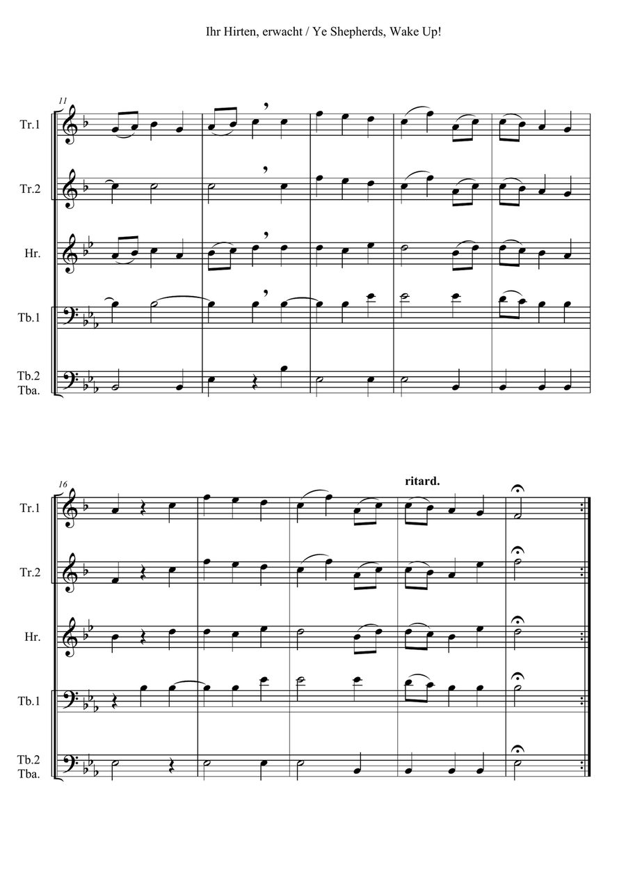Ye Shepherds, Wake Up! Ye Shepherds, Wake Up! Horn scores gallery preview page 2