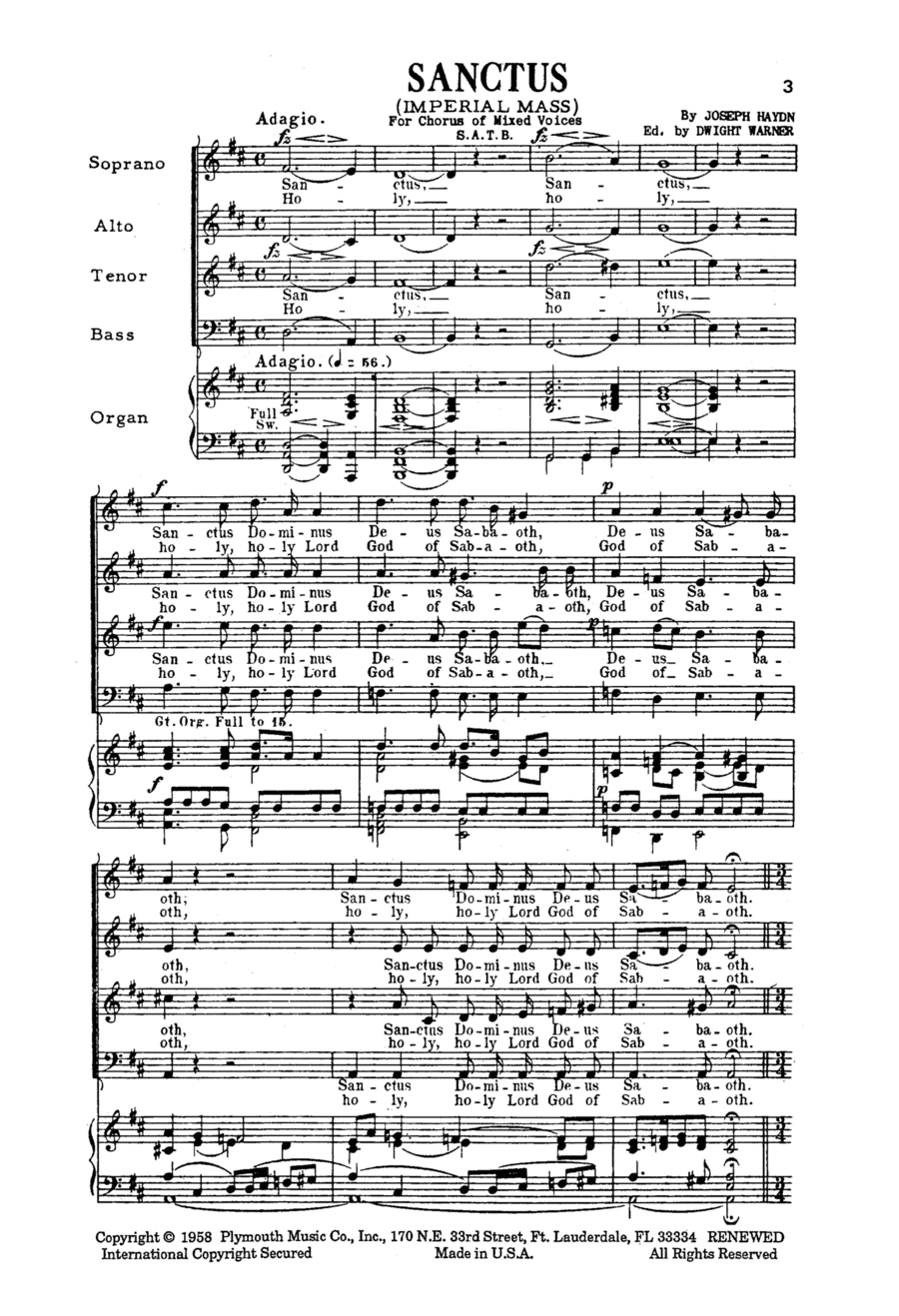 Sanctus 4-Part scores gallery preview page 1